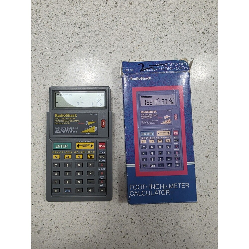 Vintage RadioShack Foot-Inch-Meter Fractional/Decimal Calculator